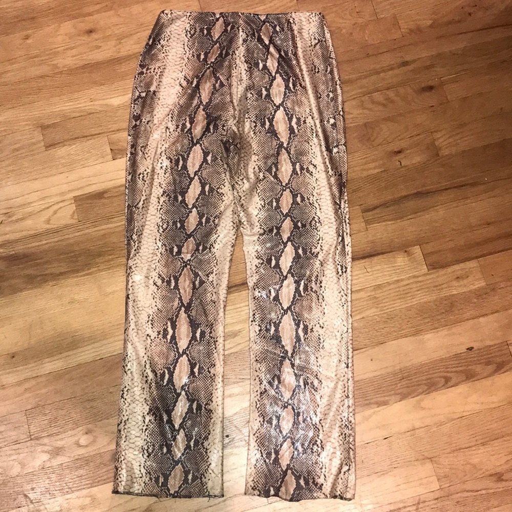 Stretch Python Print Embossed Bootleg Pant - image 4